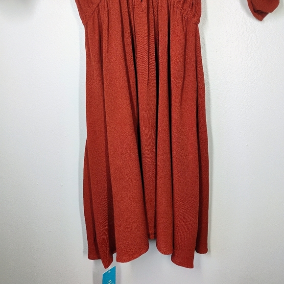 Cupshe V Neck Cover Up Dress Rust Orange Pool Beach Vacation Size Medium - Picture 4 of 13